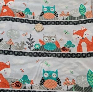 Owl's Woodland Adventure 100% Cotton Fabric By The Yard